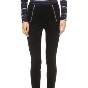 T by Alexander Wang STRETCH VELVETEEN LEGGINGS